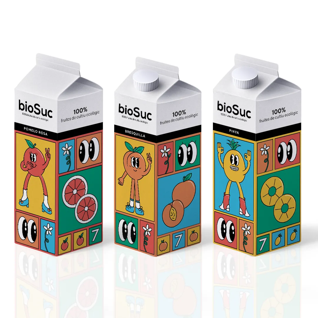 Biosuc — tres bricks con reflejo